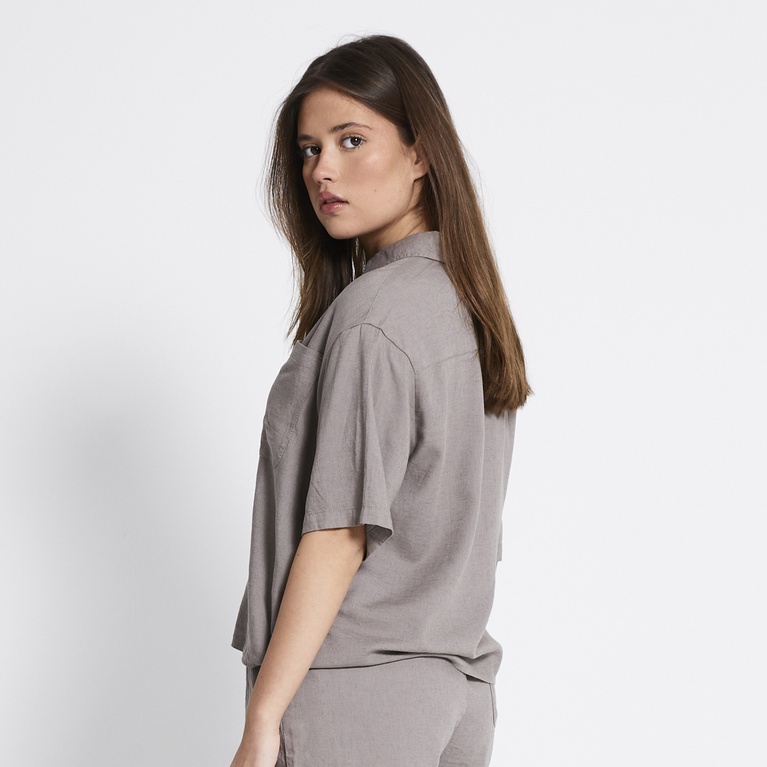 Kurzarm-Leinenbluse "Dana"